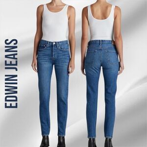 EDWIN ANTHROPOLOGIE Women’s Hana Vintage Straight in Blue Horizon in the Size 25